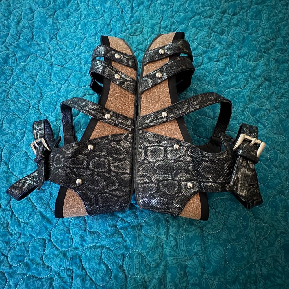 Volatile Wedge Black Silver Snake Python Buckle S… - image 5